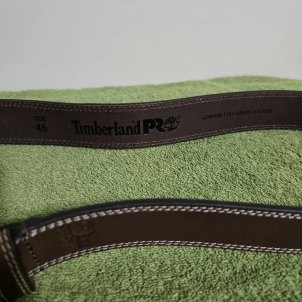 New Timberland Pro Brown Genuine Full Grain Leather Belt Size 46 - Picture 4 of 6